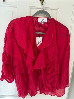 Pink Ruffle Blouse